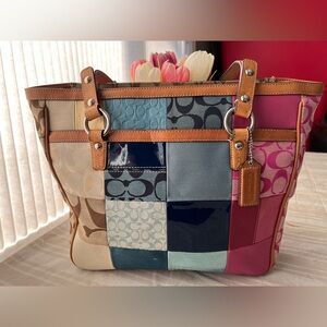 Coach Multicolor Patchwork Tote Bag